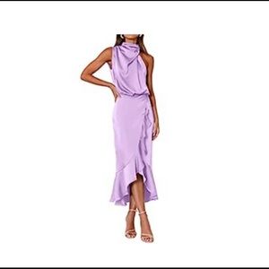 BRAND BEW NEVER WORN | LILAC SATIN WEDDING GUEST DRESS 💜